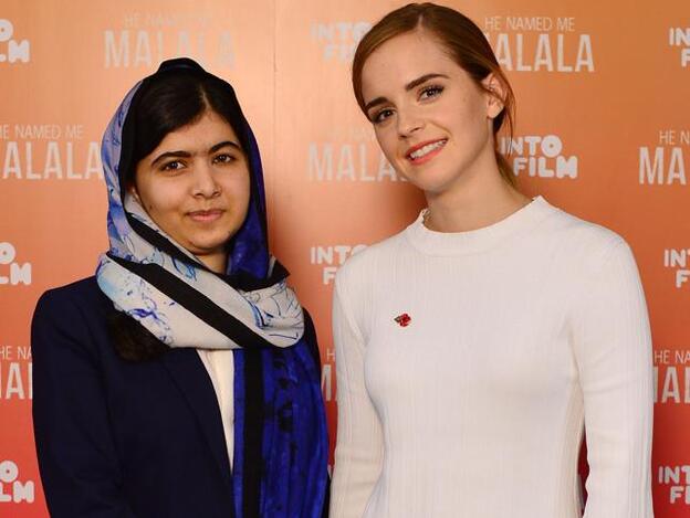 Malala junto a la actriz Emma Watson.