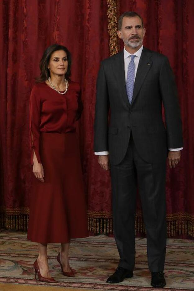 Letizia, con 'total look' en rojo