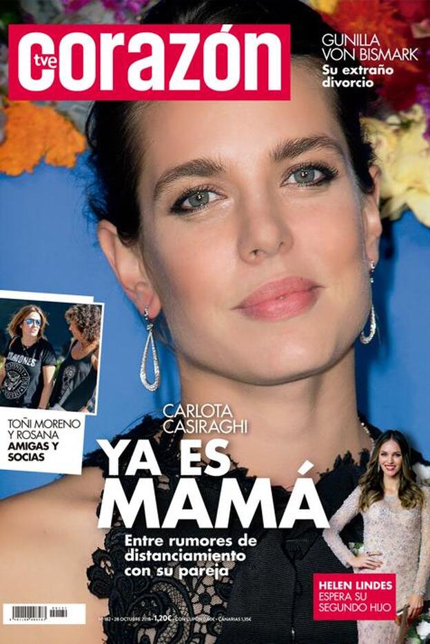 Carlota Casiraghi y su maternidad, portada de la revista 'Corazón' esta semana./corazón.