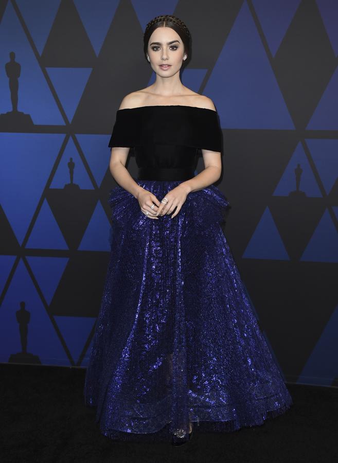 El look de Lily Collins en los Premios del Gobernador 2018