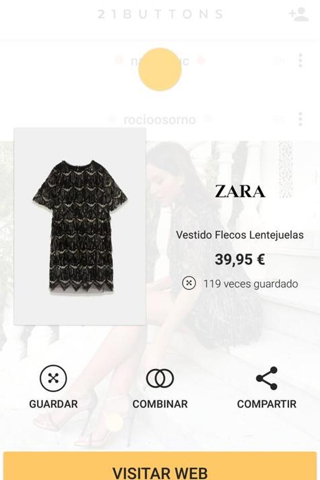 Este vestido de Zara ya ha sido guardado más de 119 veces en '21 Buttons'.