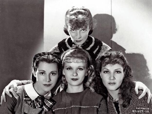 1933. Katharine Hepburn: al frente de un reparto completado por Frances Dee, Joan Bennet y Jean Parker. La cinta de George Cukor fue la primera en llevar a la pantalla la historia de Jo y sus hermanas.