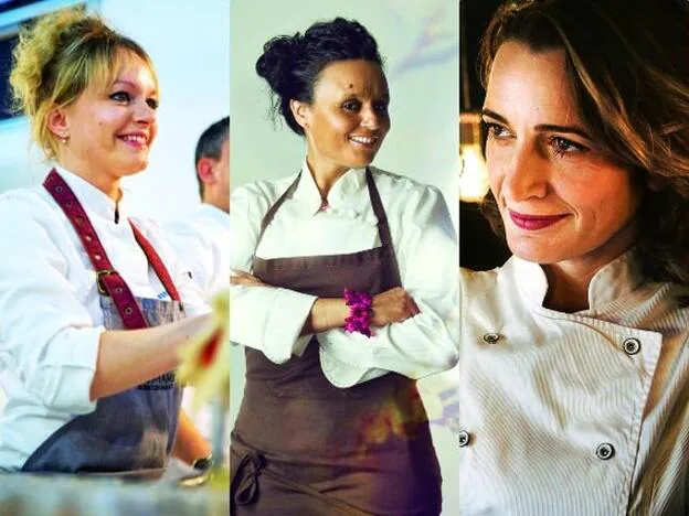 Emmanuelle Baron, Najat Kaanache y Begoña Rodrigo, tres de las siete chefs que estarán en Madris Fusión./d.r.