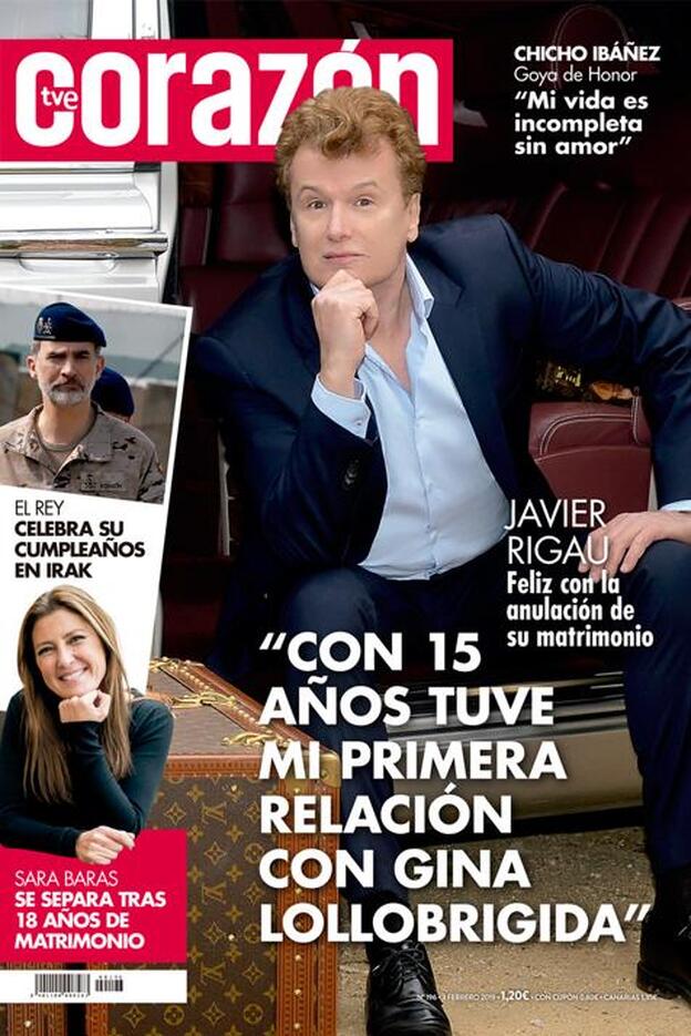 Javier Rigau se sincera en la portada de la revista 'Corazón'./d.r.