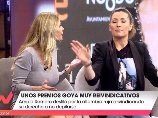 Nagore Robles discute con Makoke sobre la depilación./telecinco.