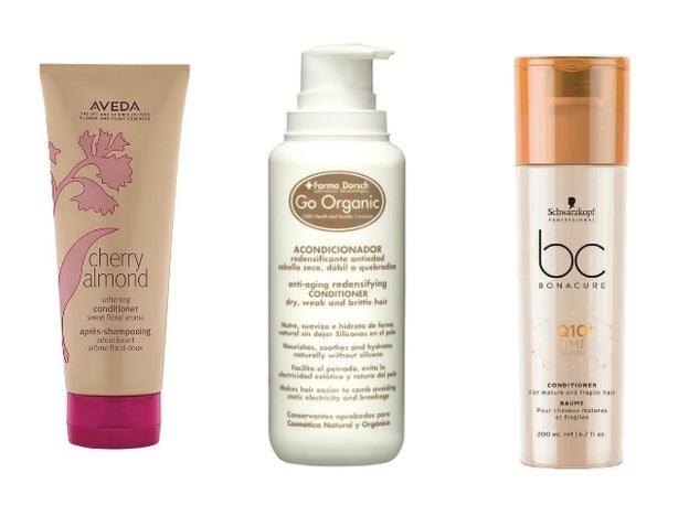 ● Acondidionador Cherry Almond de Aveda (20 €). ● Acondicionador Go Organic de Fridda Dorsch (35 €). ● Bonacure Q10 Time Restore Acondicionador de Schwarzkopf (14 €).