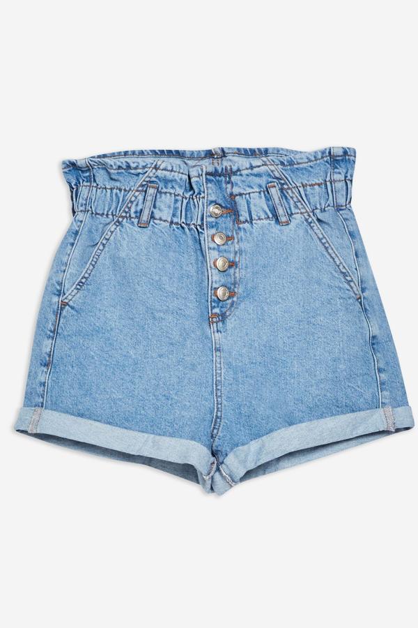 'Paperbag denim shorts'