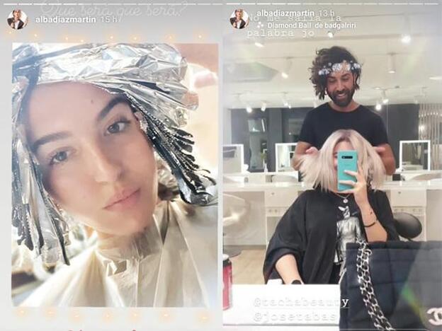 Alba Díaz ha compartido el proceso de su nuevo cambio de 'look' a través de sus 'stories' de Instagram.