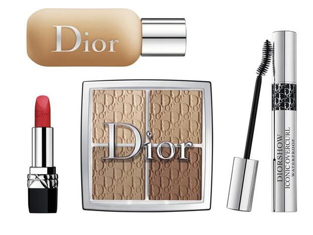 Rouge Dior, Dior Backstage Foundation, Backstage Contour Palette y Diorshow Iconic Overcul son algunos de los productos que se usaron para el maquillaje de Hiba Abouk.