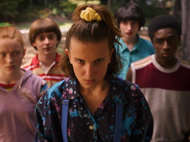 Once (Millie Bobby Brown), con Max (Sadie Sink), Will (Noah Schnapp), Mike (Finn Wolfhard) y Lucas (Caleb McLaughlin)