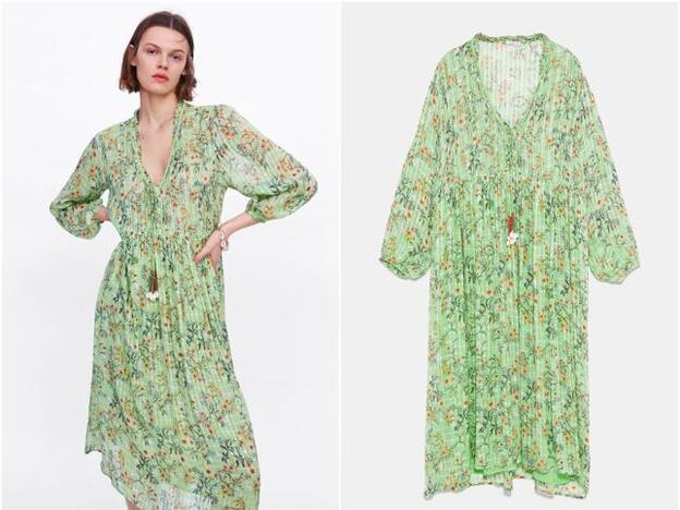 Vestido estampado de Zara: 49,95 euros.