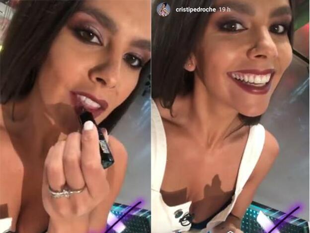 Cristina Pedroche mostraba en varios de sus stories el resultado de este labial de su nueva línea de maquillaje de Inglot.