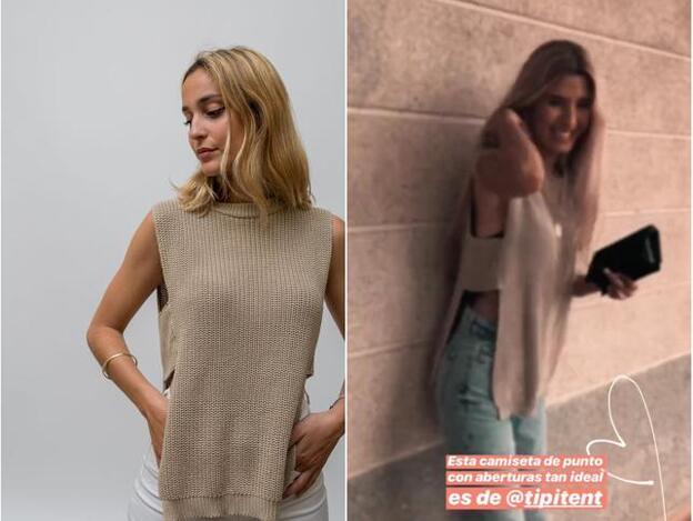 Teresa Andrés con top camel de Tipitent: 39 euros.