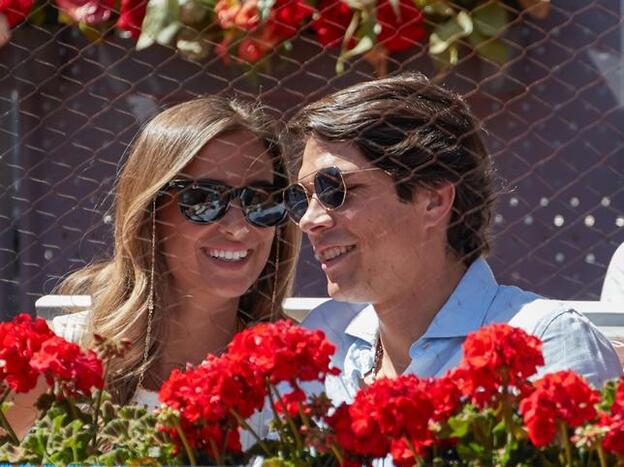 María Pombo junto a su futuro marido, Pablo Castellano, durante uno de los partidos del pasado Masters de Madrid.