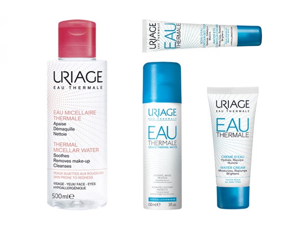 Agua Micelar (15,80 €), Contorno de ojos (16,80 €), Agua Thermal (8,10 €) y Crema de Agua (19,30 €). Todo de Uriage.