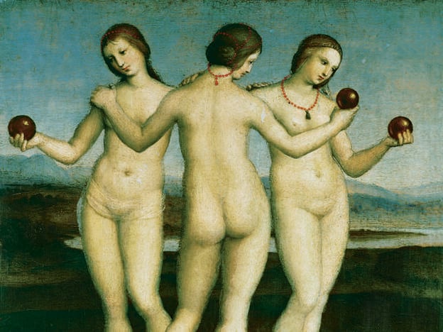 CANON MÓVIL. El ideal de belleza femenina no es universal ni eterno: estos cuerpos “canónicos” hablan por sí mismos. Podemos verlo reflejado en 'Las tres gracias', una pintura de Rafael.