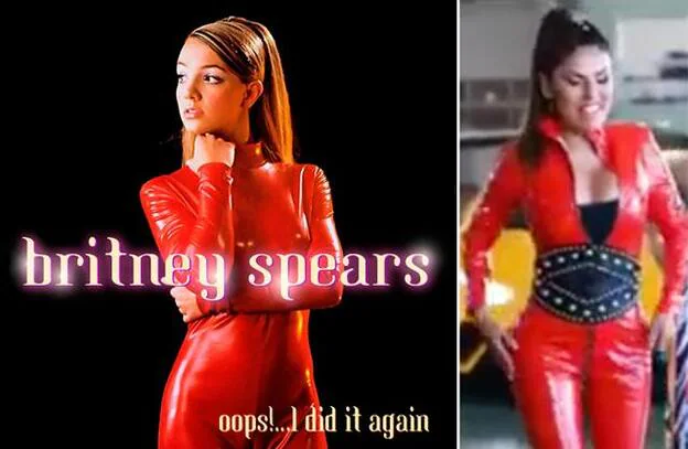 Comparativa de Britney Spears y Chabelita Pantoja con sus monos rojos.
