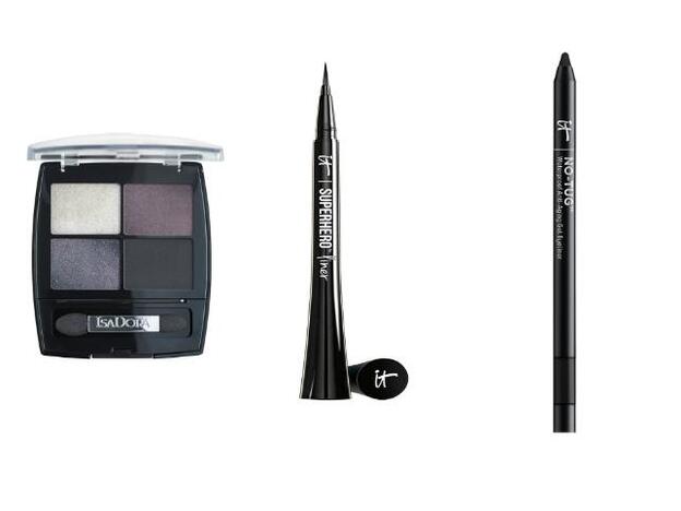 1. Sombras de ojos Isadora Eye Shadow Quartet (20,90 euros). 2. IT Cosmetics Superhero Waterproof Eyeliner (24,95 euros). 3. Lápiz de ojos waterproof IT No-Tug (21,95 euros).