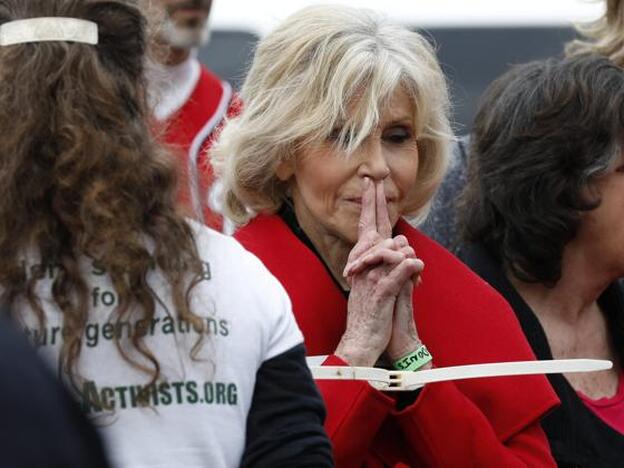 Jane Fonda, durante una de sus detenciones en Washington (EE. UU)