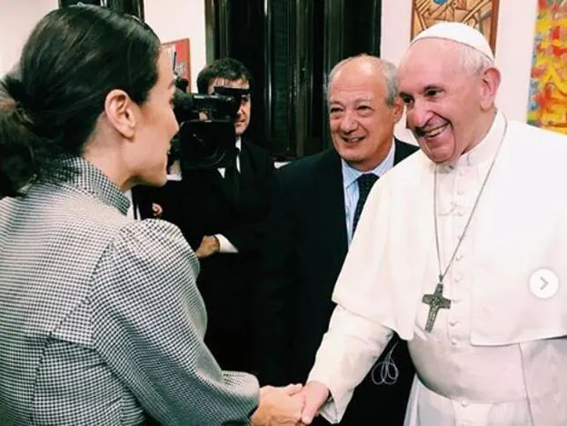 La imagen de Tamara Falcó durante su encuentro con el Papa Francisco./Instagram