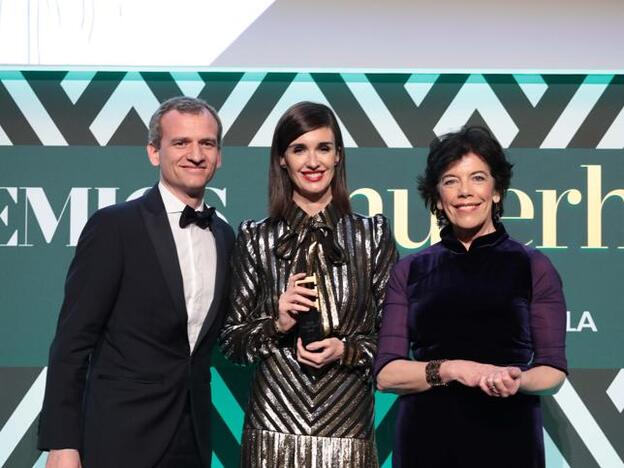 Baptiste Beau, director general de Lancôme España, Paz Vega e Isabel Celaá, ministra de Educación y Formación Profesional.