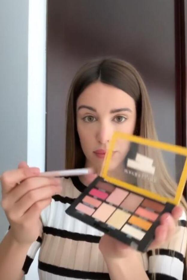 Teresa y su paleta de sombras favorita.