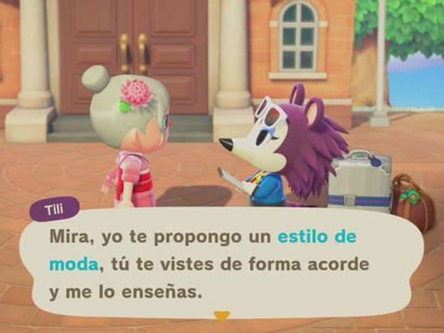 La puercoespín Tilli visita a una jugadora en 'Animal Crossing'.