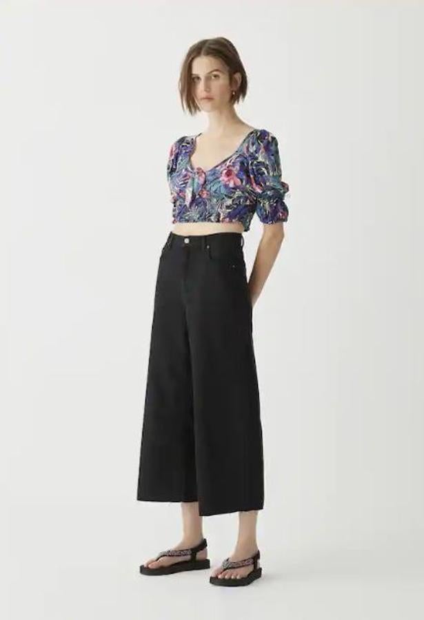 Los pantalones culotte negros del low cost