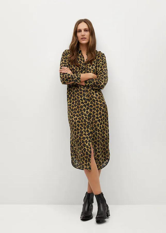 Vestido camisero de leopardo