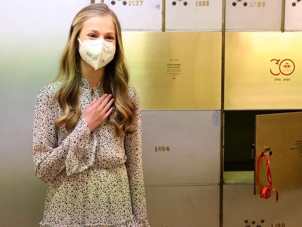 La infanta Leonor en su primer acto oficial en solitario en el Instituto Cervantes.