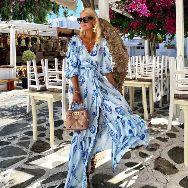 El vestido estampado que estás buscando para tus looks sandalias planas es este de Massimo Dutti | Mujer Hoy