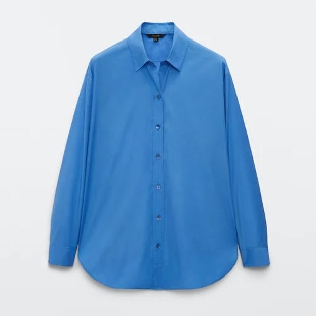 Casmisa azul popelin de Massimo Dutti.