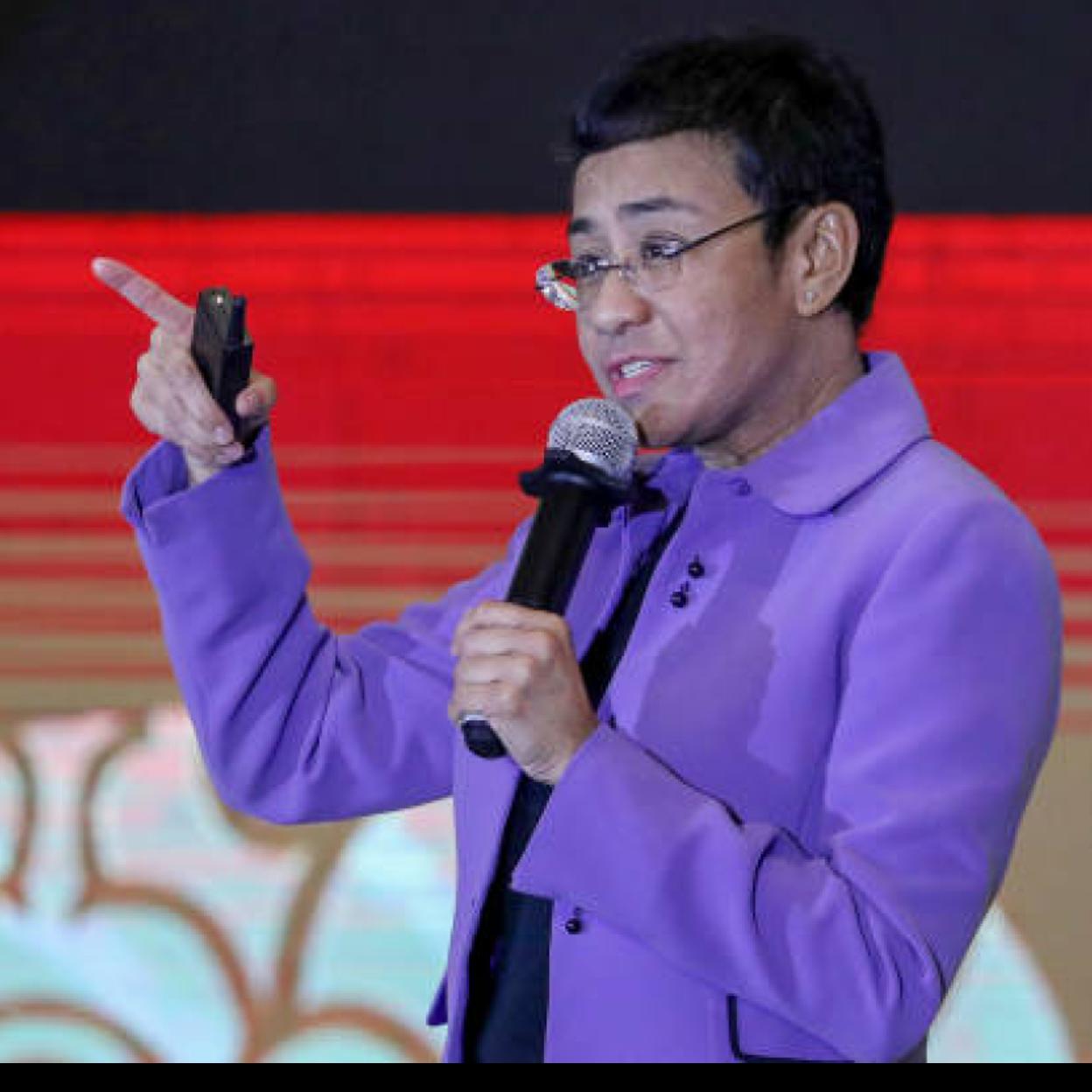 Maria Ressa dando un discurso./getty Images