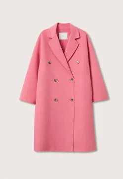 Mujer Abrigo Lana Oversize Rosa Palo Abrigos Mango ⋆, 41% OFF