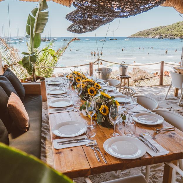 La terraza del Beso Beach en Ibiza