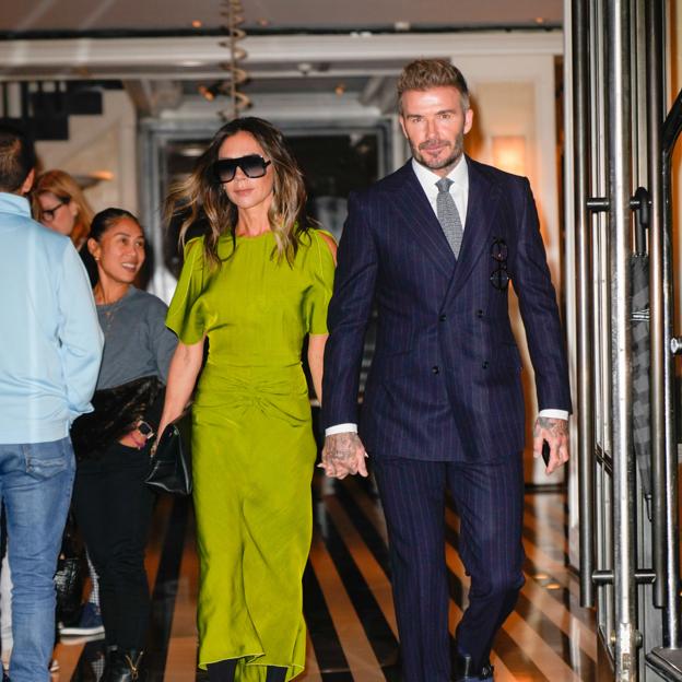 Victoria y David Beckham a la salida de un hotel en Nueva York. Foto: Gtres.