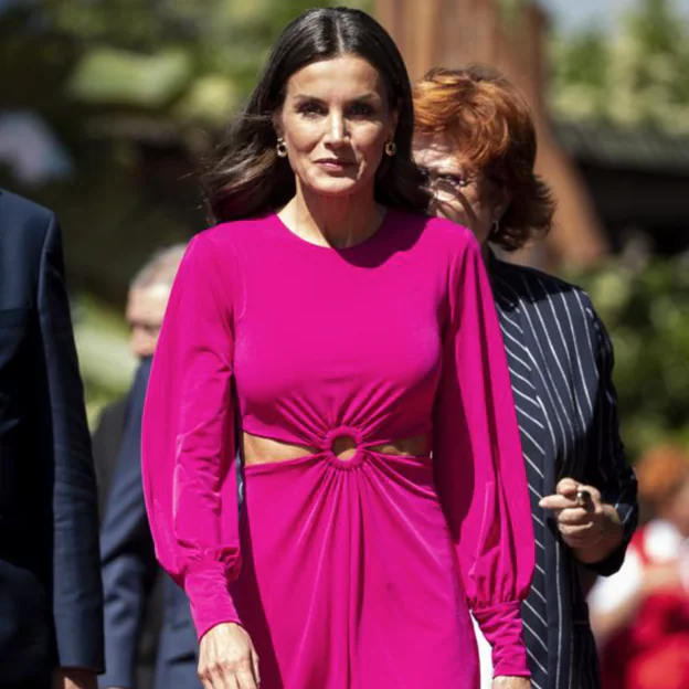 Uno de los vestidos más polémicos de la reina Letizia dejó al aire sus poderosos abdominales. 