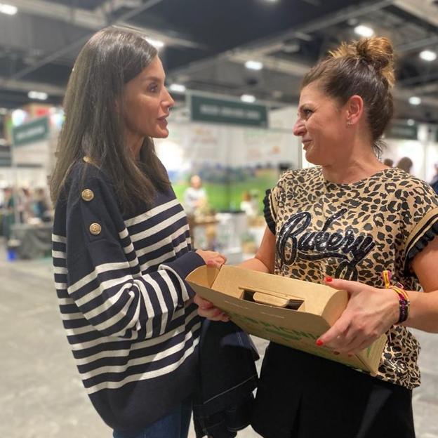 Letizia se llevó una caja de embutidos ecológicos de La Rioja.