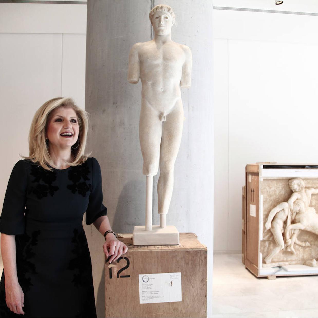 Arianna Huffington, en el Museo de la Acrópolis, en 2014./