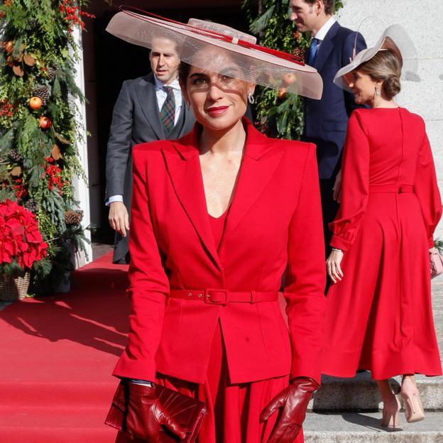 Lourdes Montes en la boda de la estilista Cristina Reyes.