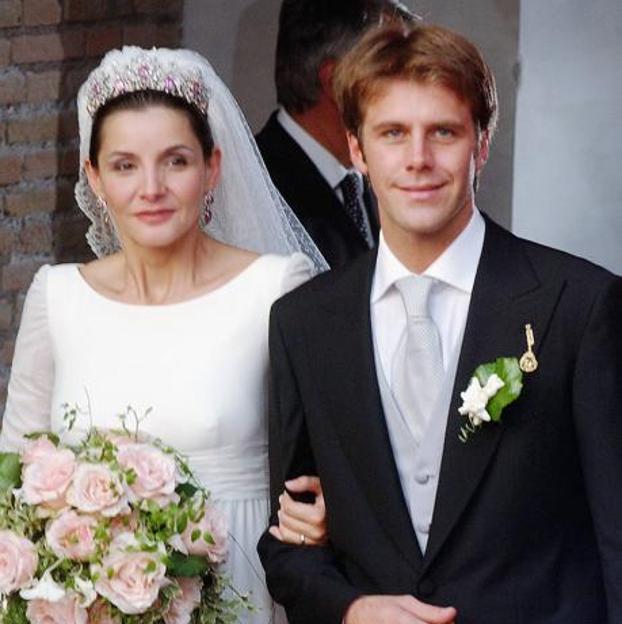 Manuel Filiberto de Saboya el día de su boda con la actriz, Clotilde Courau.