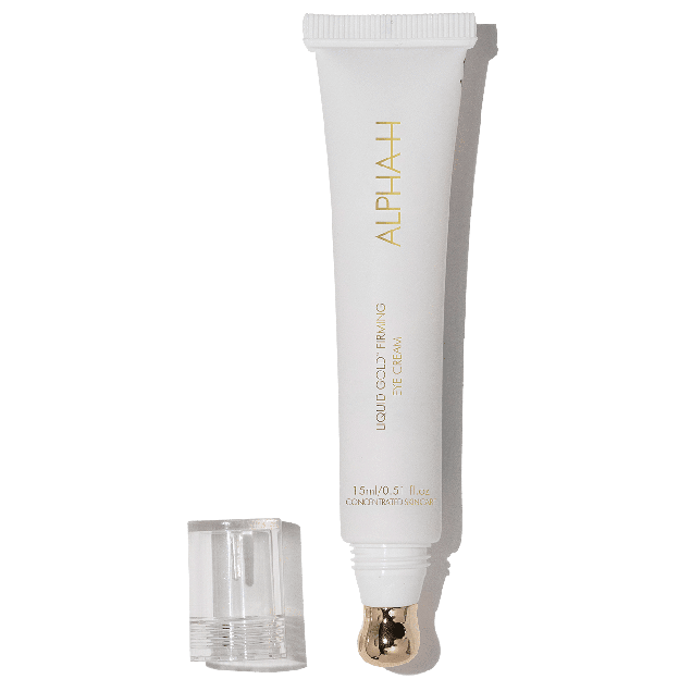 Liquid Gold Firming Eye Cream con AHA's de Perlas de Lima de Alphah.