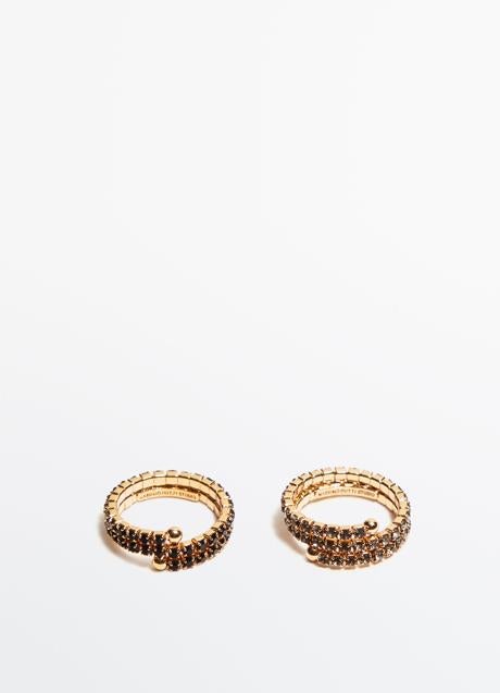 Pack de dos anillos con piedras de Massimo Dutti (29,99 euros)