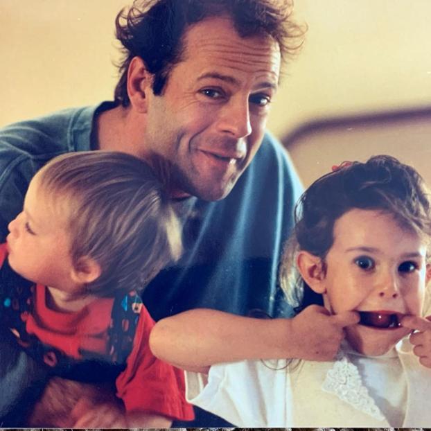 Bruce Willis y sus hijas, Scout y Rumer.