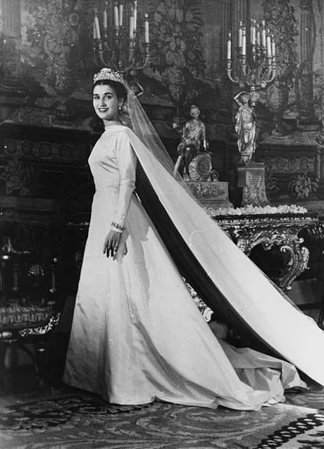 Carmen Franco Polo, con vestido de novia de Balenciaga. Foto: Getty
