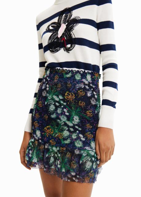 Mini falda con estampado de flores de Desigual (59,99 euros)