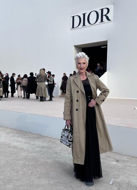 Maye Musk con total look de Dior. Foto: @mayemusk.