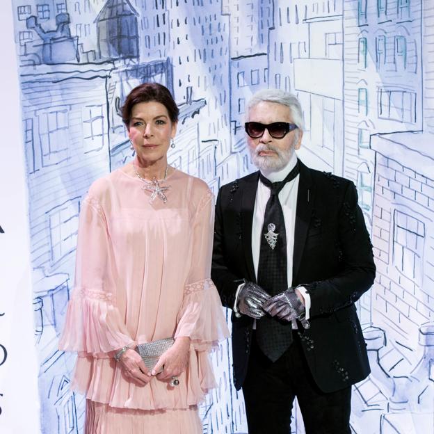 Carolina de Monaco y Karl Lagerfeld en el Baile de la Rosa de 2018 