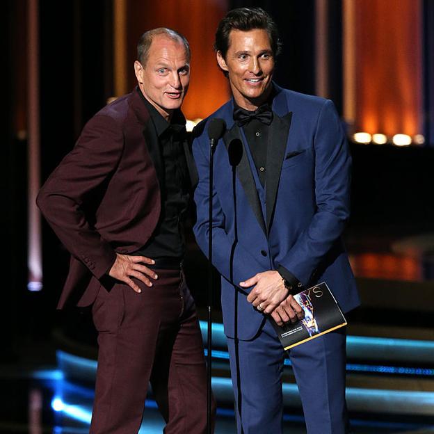 Matthew McConaughey y Woody Harrelson durante los Oscar de 2014. 