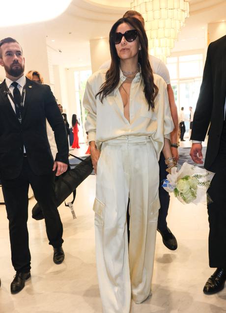 Eva Longoria con conjunto color champán en Cannes.Foto: Gtres.